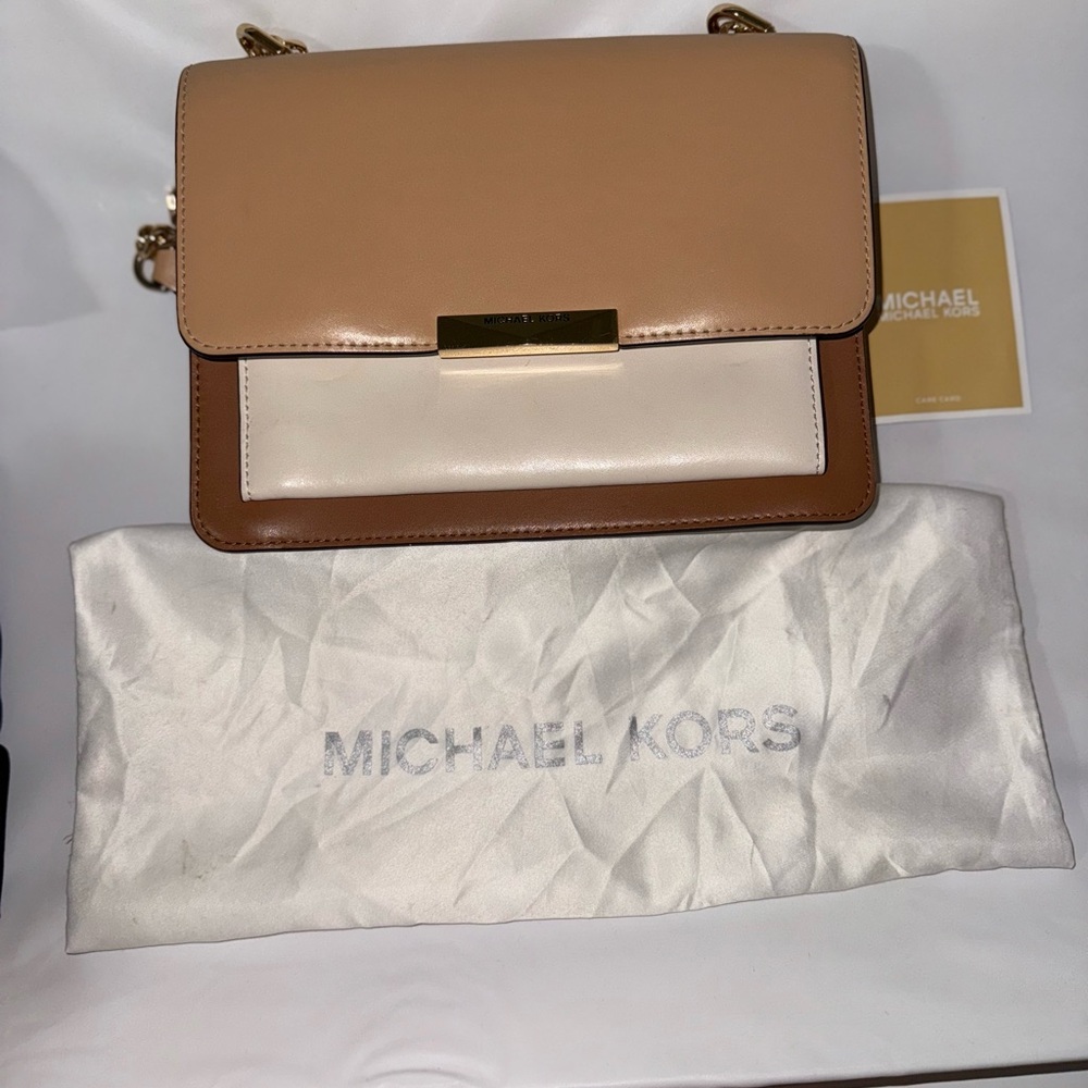 Michael Kors Brown and Cream Crossbody Bag